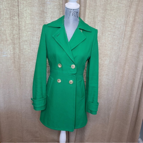 Banana Republic Double Breasted Pea Coat in a gorgeous Kelly Green, Size S - Picture 13 of 14